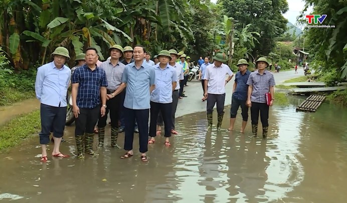 Chủ tịch UBND tỉnh kiểm tra tình hình ứng phó mưa lũ tại Bá Thước và Cẩm Thuỷ- Ảnh 3.