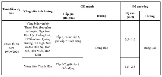 Dự báo sóng lớn trên vùng biển Thanh Hoá ngày 01/10- Ảnh 2.