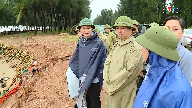 Chủ tịch UBND tỉnh Đỗ Minh Tuấn kiểm tra công tác ứng phó với bão số 3 tại huyện Hoằng Hóa và thành phố Sầm Sơn- Ảnh 2.