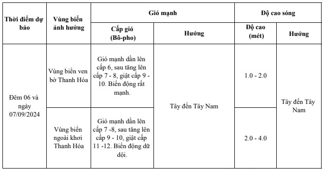 Cảnh báo sóng lớn trên vùng biển tỉnh Thanh Hoá ngày 06/9- Ảnh 2.