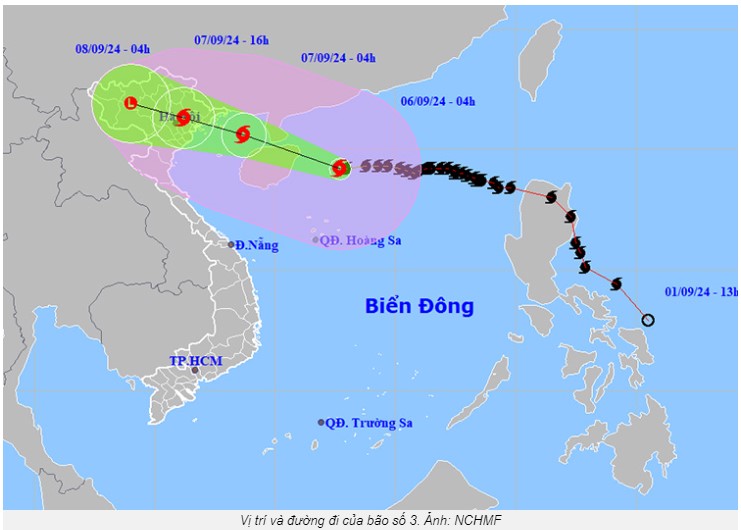 Bão số 3 (bão Yagi) mạnh cấp 16, di chuyển theo hướng Tây- Ảnh 1.