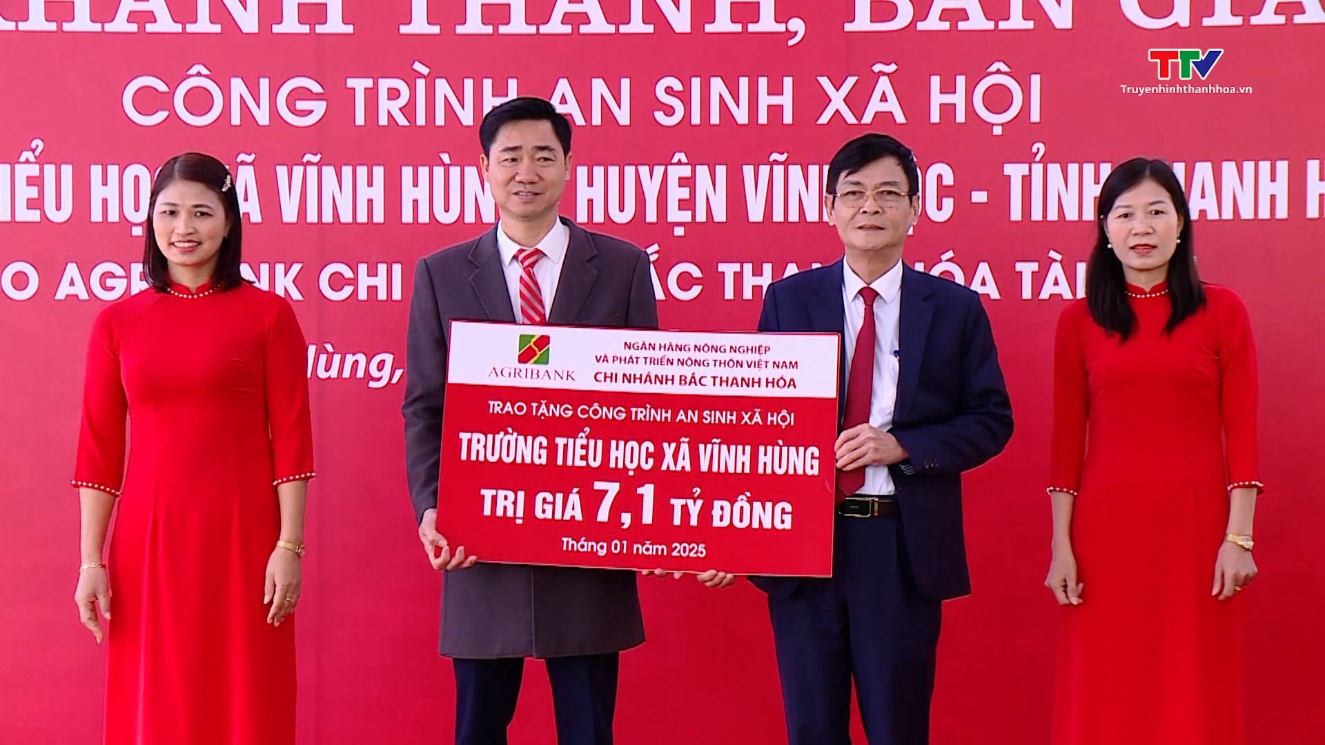 Agribank Bắc Thanh Hoá tài trợ xây dựng trường Tiểu học xã Vĩnh Hùng, huyện Vĩnh Lộc- Ảnh 1.