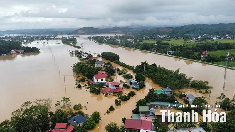 Cảnh báo các sông của Thanh Hóa có thể đạt đỉnh lũ trong đêm nay, cao hơn báo động 3- Ảnh 1.