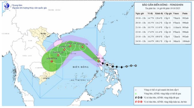 Bão FENGSHEN di chuyển theo hướng Tây Bắc với tốc độ 20-25km/h- Ảnh 2. Bão FENGSHEN di chuyển theo hướng Tây Bắc với tốc độ 20-25km/h- Ảnh 2.
