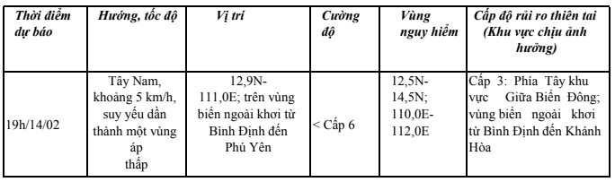 Áp thấp nhiệt đới mạnh cấp 6, di chuyển chậm theo hướng Nam- Ảnh 1.