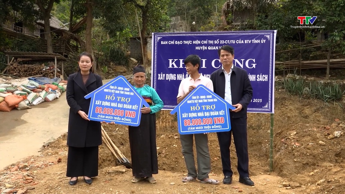 Trưởng Ban Tuyên giáo và Dân vận Tỉnh ủy Đào Xuân Yên dự lễ khởi công và trao biển hỗ trợ xây dựng nhà ở tại huyện Quan Hóa- Ảnh 1.