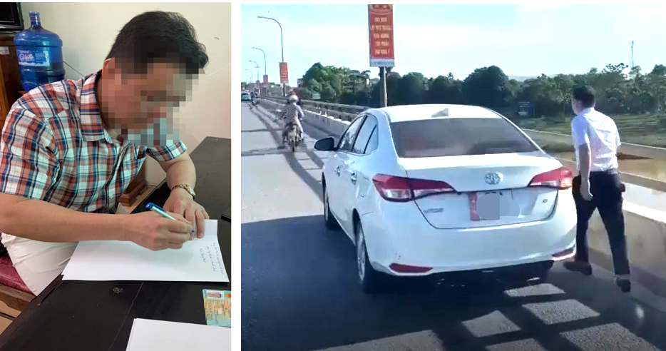 Xử phạt 13,5 triệu đồng người đàn ông đậu xe giữa cầu vứt đồ xuống sông- Ảnh 1. Xử phạt 13,5 triệu đồng người đàn ông đậu xe giữa cầu vứt đồ xuống sông- Ảnh 1.