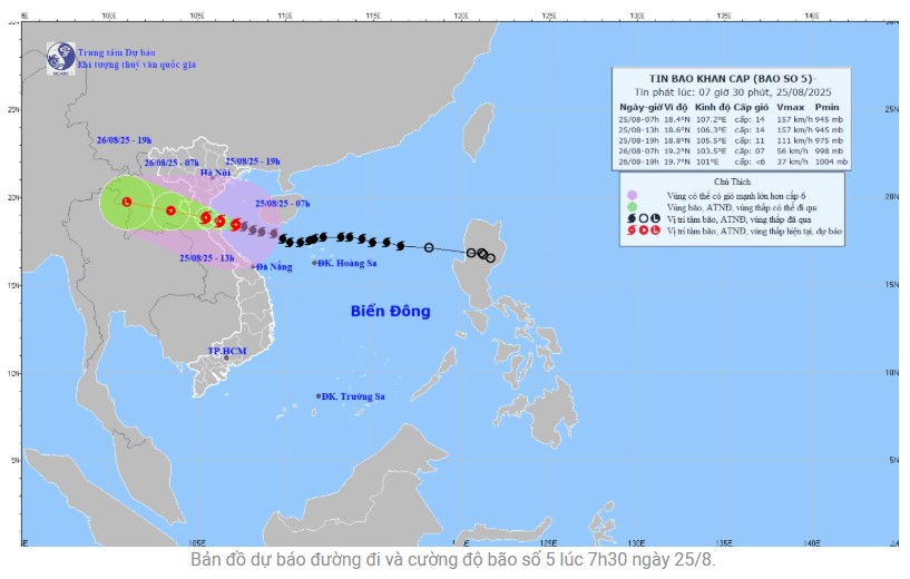 Dự báo 19h hôm nay, bão số 5 vào đất liền Thanh Hóa - Hà Tĩnh- Ảnh 1. Dự báo 19h hôm nay, bão số 5 vào đất liền Thanh Hóa - Hà Tĩnh- Ảnh 1.