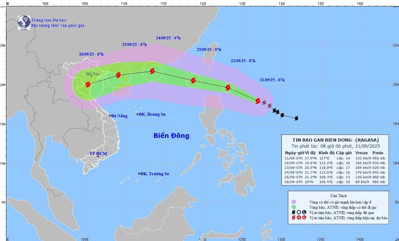 Dự báo sáng 23/9, bão RAGASA đi vào Biển Đông, giật trên cấp 17- Ảnh 1. Dự báo sáng 23/9, bão RAGASA đi vào Biển Đông, giật trên cấp 17- Ảnh 1.