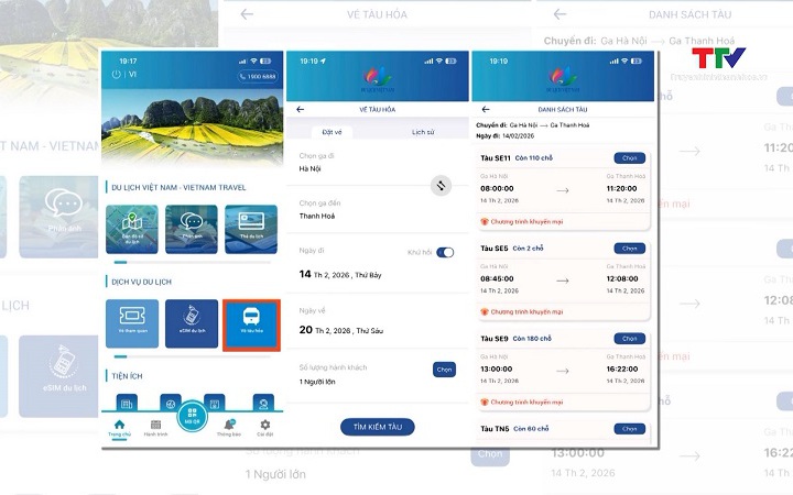 Mua v&eacute; t&agrave;u Tết tr&ecirc;n ứng dụng 