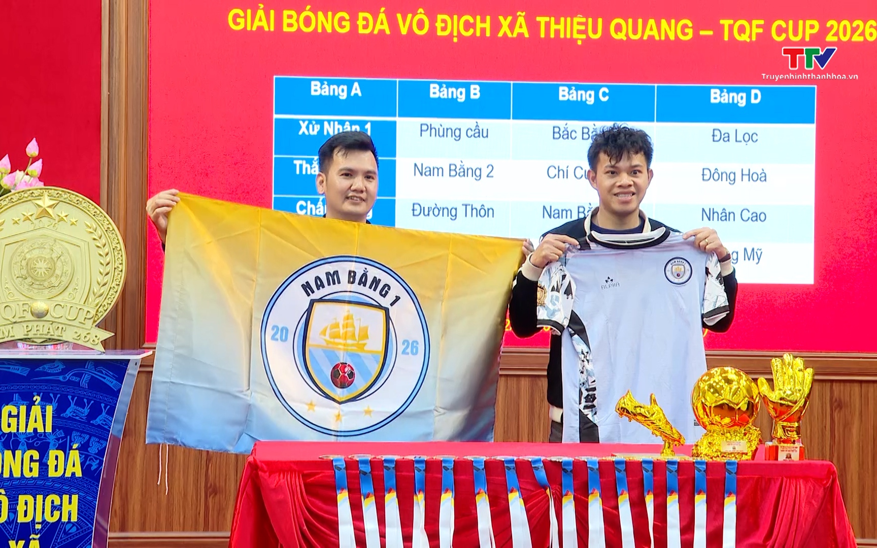 15 đội b&oacute;ng tranh t&agrave;i tại giải b&oacute;ng đ&aacute; v&ocirc; địch x&atilde; Thiệu Quang TQF Cup năm 2026