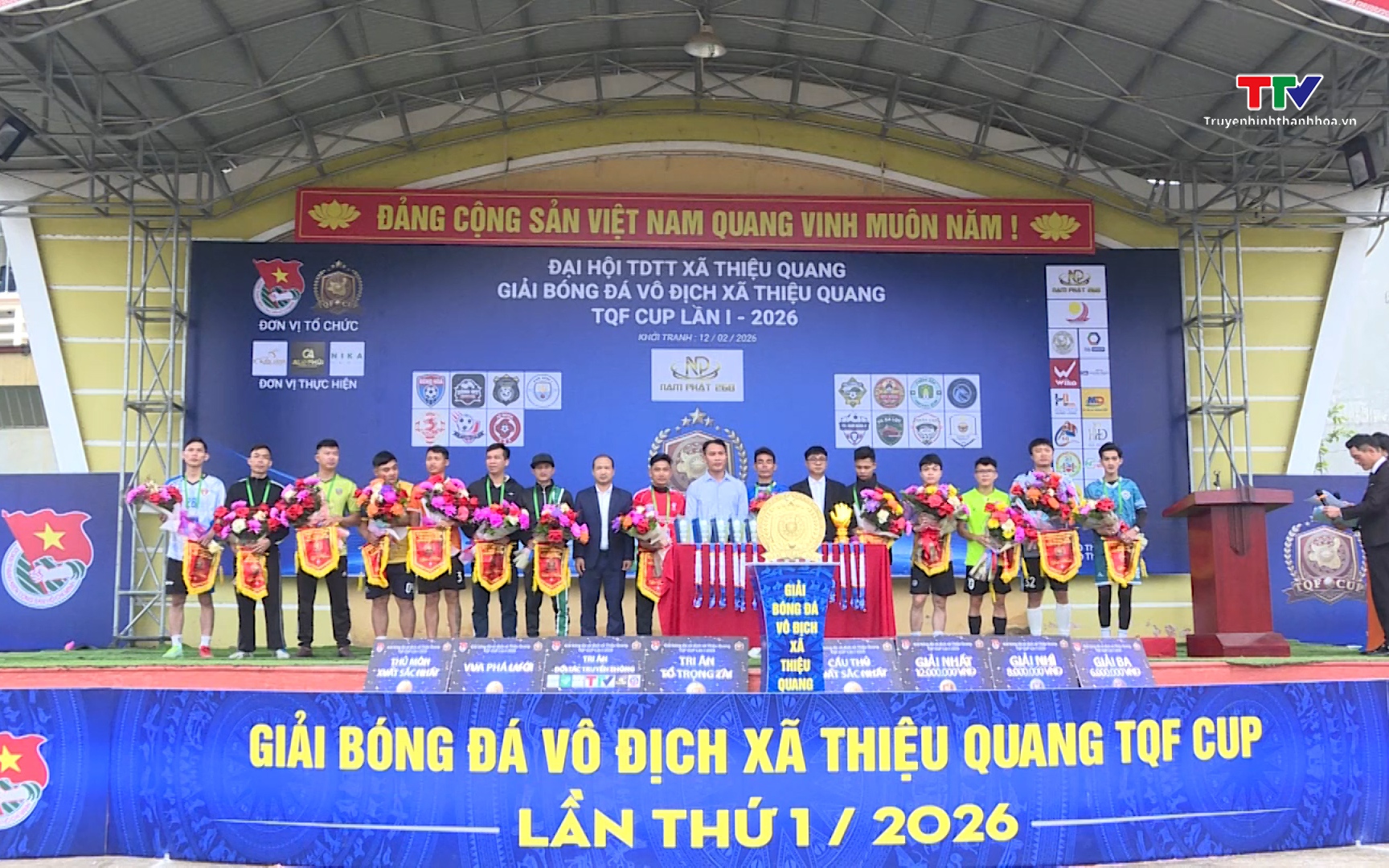 Khởi tranh giải b&oacute;ng đ&aacute; v&ocirc; địch x&atilde; Thiệu Quang TQF Cup năm 2026