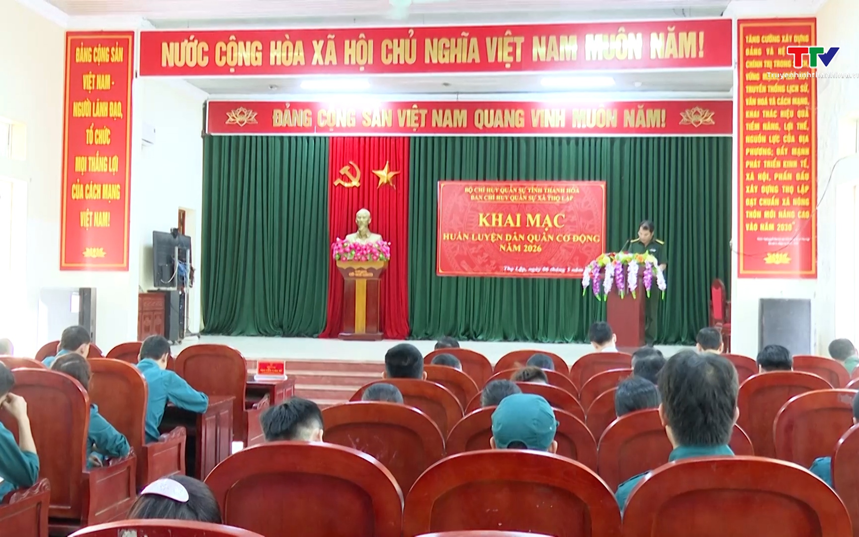 Xã Thọ Lập triển khai công tác phòng thủ dân sự năm 2026- Ảnh 1. Xã Thọ Lập khai mạc huấn luyện Dân quân cơ động năm 2026