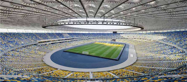Sân Olympic ở Kiev, nơi diễn ra trận chung kết giữa Liverpool và Real Madrid ngày 27-5 tới- Ảnh: FOOTBALL TRIPER