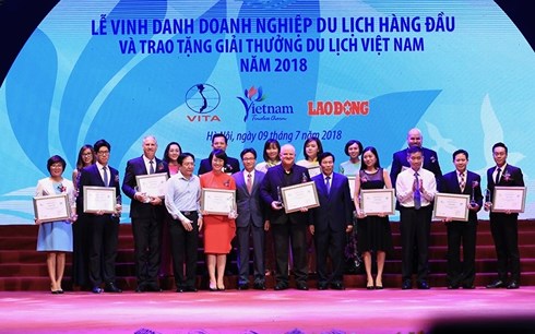 Lễ Vinh danh và trao tặng giải thưởng Du lịch Việt Nam năm 2018. Ảnh: Hải Nguyễn/Báo Lao động