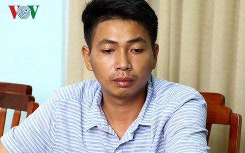 Đối tượng gây án tại cơ quan công an. 
