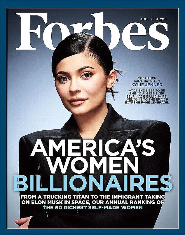 Kylie Jenner trở thành một trong những nữ tỉ phú trẻ giàu có nhất thế giới do tạp chí Forbes bình chọn.