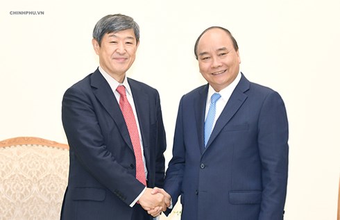 Thủ tướng tiếp Chủ tịch JICA Shinichi Kitaoka. Ảnh: Cổng TTĐT Chính phủ