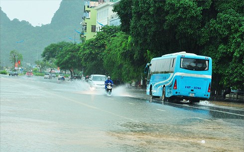 Ảnh hưởng của hoàn lưu bão số 6, Quảng Ninh có mưa to đến rất to (Ảnh: Báo Quảng Ninh)