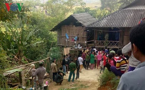 Căn nhà nơi xảy ra án mạng tại bản Hua Chăng, thị trấn Tân Uyên, huyện Tân Uyên, tỉnh Lai Châu