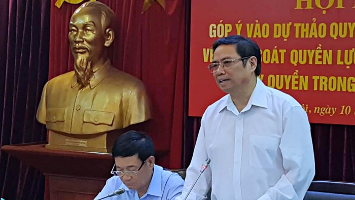 Trưởng Ban Tổ chức Trung ương Phạm Minh Chính phát biểu tại Hội nghị. Ảnh: Báo Thanh niên