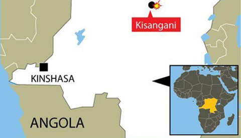 Vị trí xảy ra vụ tai nạn máy bay tại Congo - Ảnh: AFP