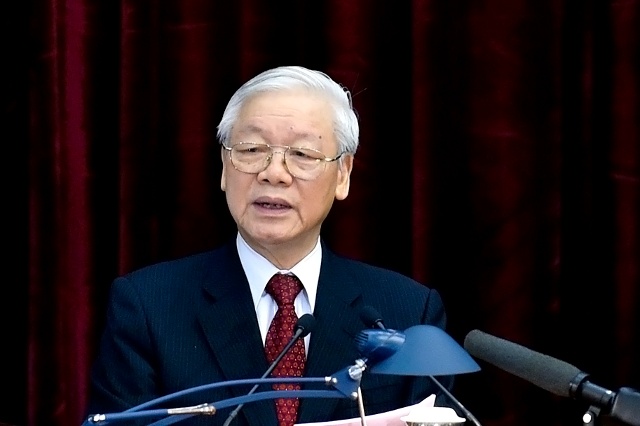 Tổng Bí thư Nguyễn Phú Trọng phát biểu khai mạc Hội nghị. Ảnh: VGP/Nhật Bắc