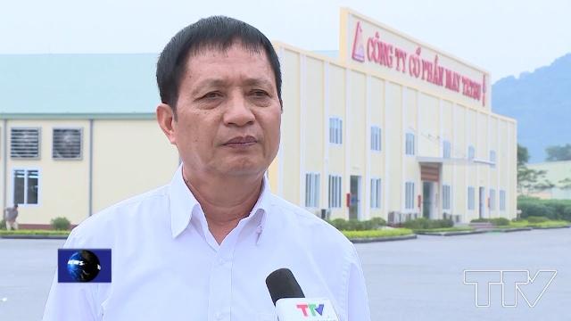 Ông Trịnh Xuân Lâm  Chủ tịch hiệp hội dệt may Thanh Hóa- Chủ tịch HĐQT Tổng công ty Tiên Sơn (02:26: chỉ số hỗ trợ doanh nghiệp hiện còn thấp mà chỉ số này ảnh hưởng lón đến các DN đang sxkd cũng như mới thành lập(nối)một số DN mới thành lập việc thanh kiểm tra rất chồng chéo (nối) chúng tôi thấy rằng chỉ số hỗ trợ DN cần quan điểm rất rõ ràng va chính sách thực tiễn đến DN)