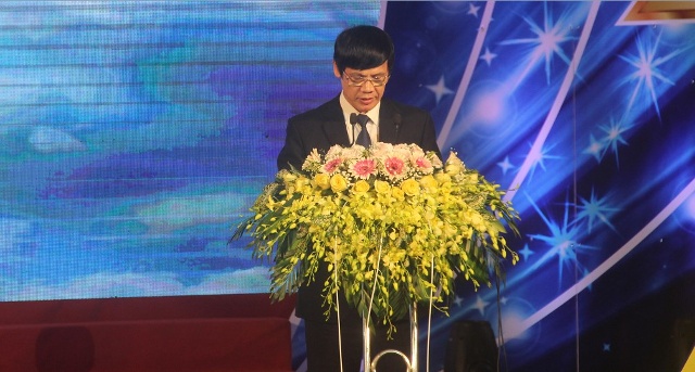 đồng chí Nguyễn Đình Xứng, Phó Bí thư Tỉnh uỷ, Chủ tịch UBND tỉnh Phát biểu tại Lễ tôn vinh doanh nhân và sản phẩm, hành hoá tiêu biểu tinh Thanh Hoá năm 2018