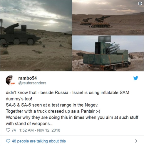 Hình ảnh về SA-8 và SA-6 đăng tải trên Twitter. Ảnh chụp màn hình.