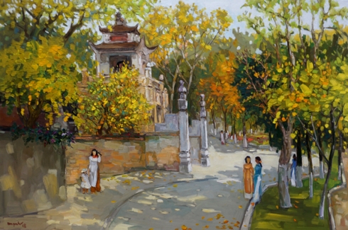 Bức tranh  &quot;Chiều cổ loa &quot;.