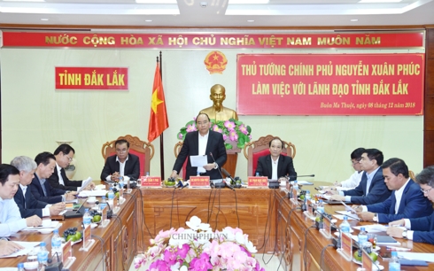Thủ tướng làm việc với lãnh đạo chủ chốt tỉnh Đắk Lắk