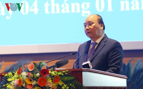 Thủ tướng Nguyễn Xuân Phúc đọc diễn văn tại lễ kỷ niệm.