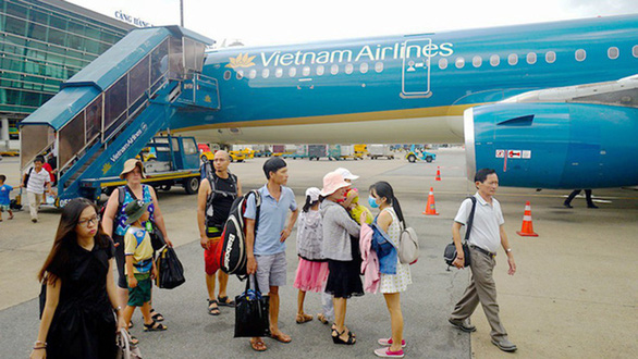 Máy bay A321 của Vietnam Airlines được phát hiện chảy dầu thủy lực cột giảm chấn. Trong ảnh: máy bay của Vietnam Airlines - Ảnh: TTO