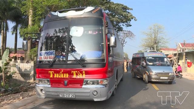 1 trong số 85 xe khách vừa bị lực lượng CSGT, Phòng CSGT công an Thanh Hóa phát hiện chở quá số khách theo quy định xuất phát từ bến xe huyện Triệu Sơn.