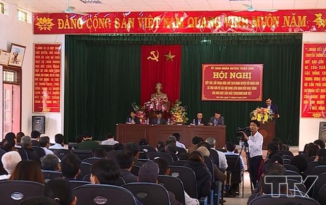 Huyện Triệu Sơn đối thoại với dân về vấn đề Nhà máy sản xuất Ferocrom carbon gây ô nhiễm môi trường