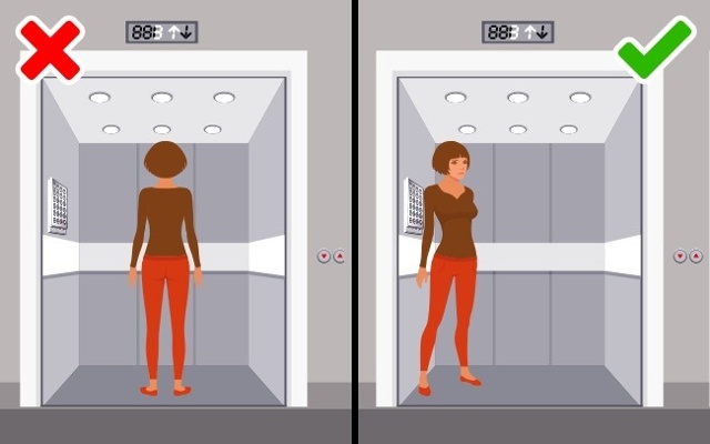 Bấm dừng tất cả các tầng nếu bị đe dọa trong thang máy