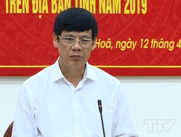 Đồng chí Nguyễn Đình Xứng, Chủ tịch UBND tỉnh phát biểu tại hội nghị.