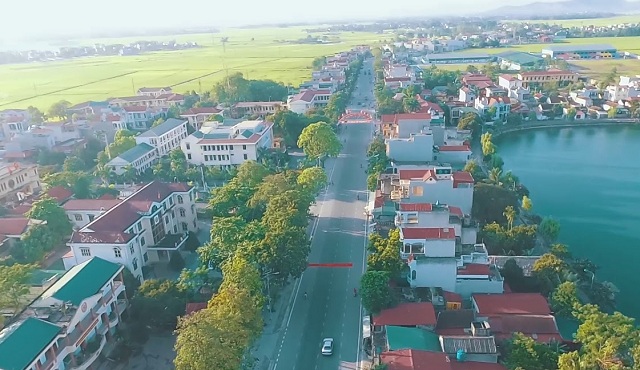 Một góc thị trấn Vạn Hà nhìn từ trên cao.