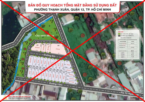 Một khu đất bị phân lô bán nền trái phép do UBND quận 12 cảnh báo - Ảnh: từ trang thông tin quận 12