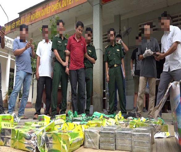 Tang vật vụ án vận chuyển hơn 63kg ma túy đang được Công an tỉnh Long An thụ lý - Ảnh: Biên phòng Long An
