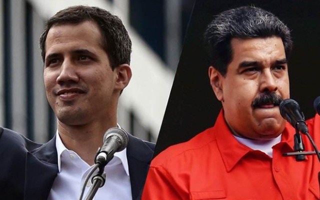 Tổng thống Venezuela Maduro (phải) và lãnh đạo phe đối lập Guaido. Ảnh: MSNBC