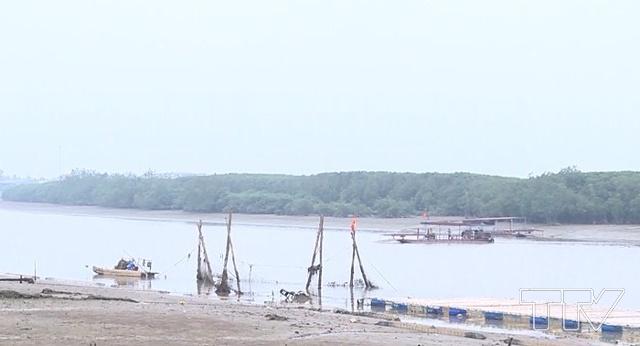  bến đò Cồn Đình, chiếc đò ngang liên tục qua lại đưa đón người và phương tiện sang sông, bất chấp hoạt động tại bến đò này bị cấm.