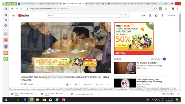 Quảng cáo xuất hiện trên các video phản động