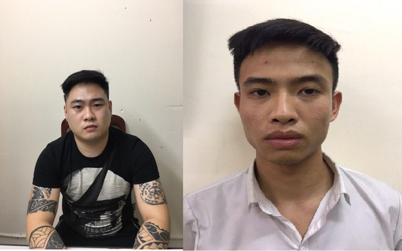 Phạm Đức Anh và Đỗ Thành Tôn tại cơ quan công an - Ảnh: HẠ LINH