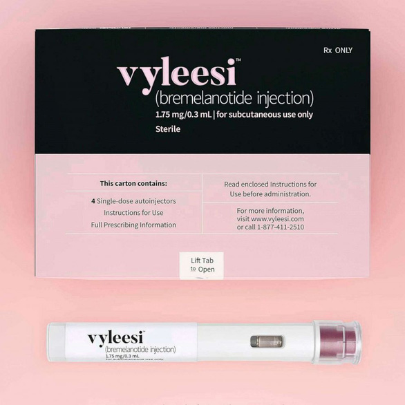 Hình ảnh về bao bì của thuốc Vyleesi do công ty dược Amag Pharmaceuticals cung cấp tháng 6-2019