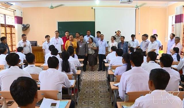 Đoàn cán bộ Đảng nhân dân Cách mạng Lào đang tập huấn tại Học viện Chính trị Quốc gia Hồ Chí Minh đã đến thăm