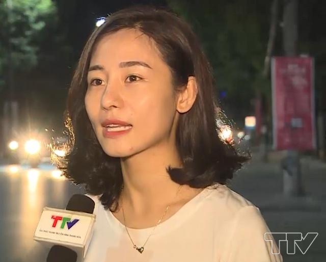 Chị Lê Thị Hiền- Phường Ba Đình, TP Thanh Hóa:  &quot;Buổi tối nhiều người vi phạm luật giao thông, nhất là thanh niên, tôi thường xuyên đi làm buổi tối đã từng chứng kiến 1 số vụ TNGT do người dân vi phạm &quot;