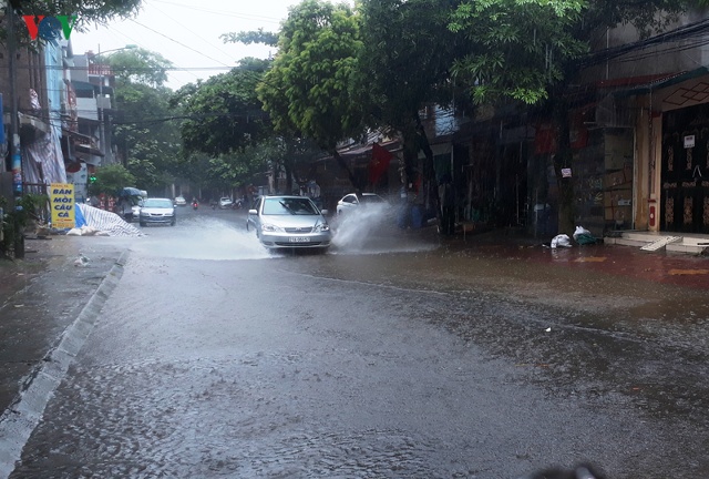 Mưa to ở thành phố Yên Bái