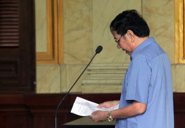 Bị cáo Lê Quang Thung tại tòa.
